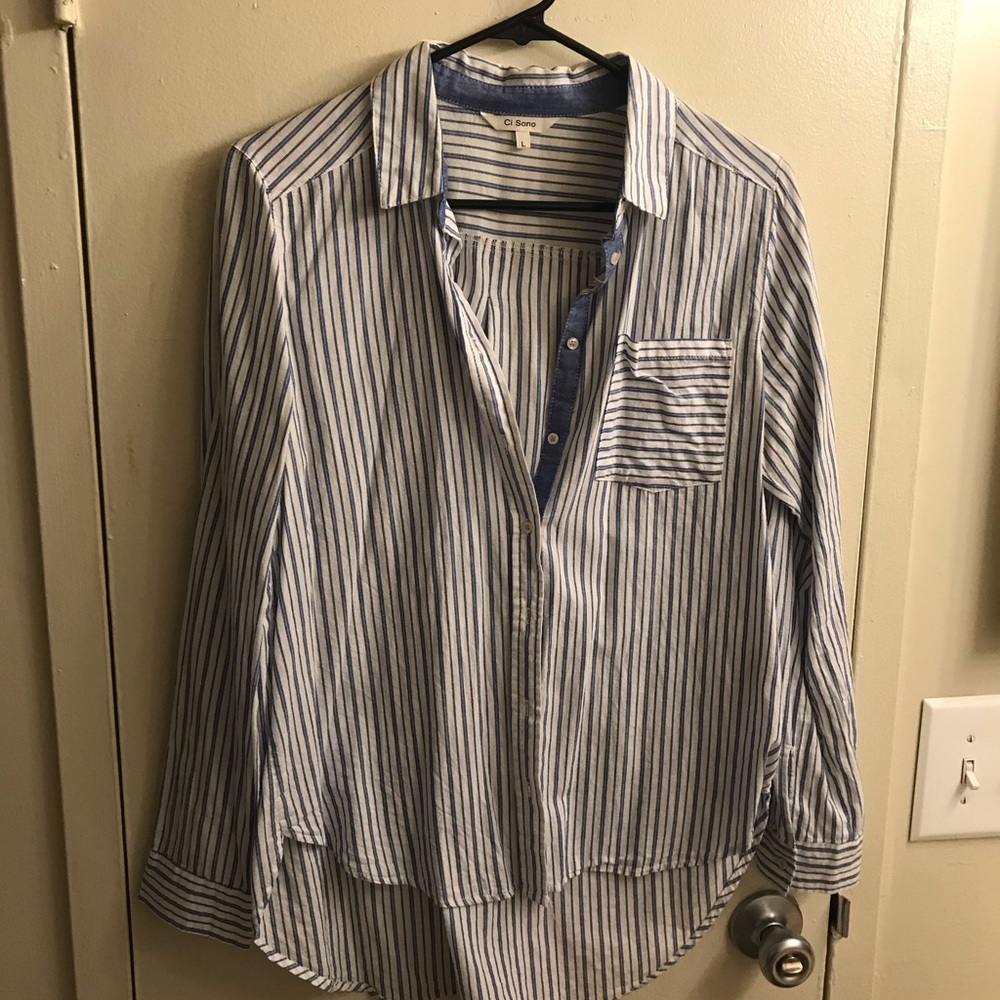 Striped button down long sleeve